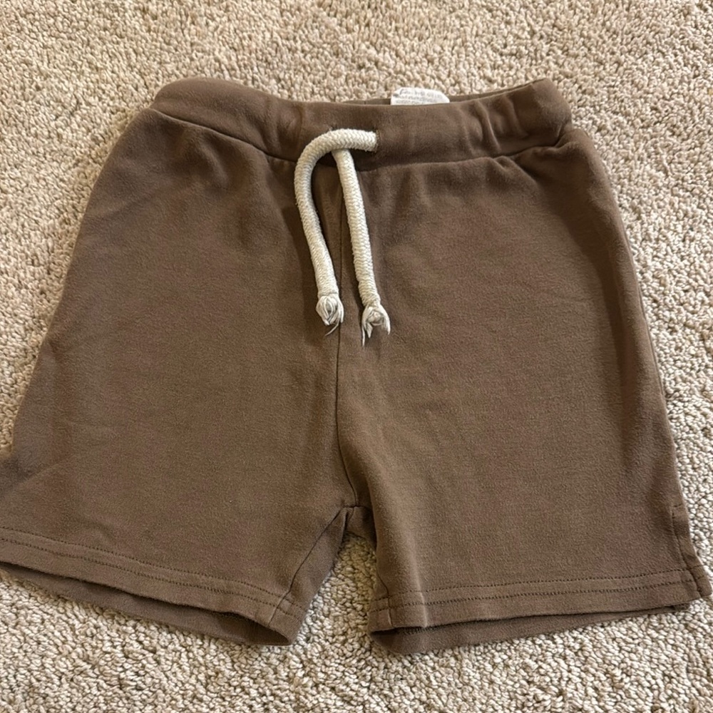 Brown Casual Shorts with Drawstring 100% cotton